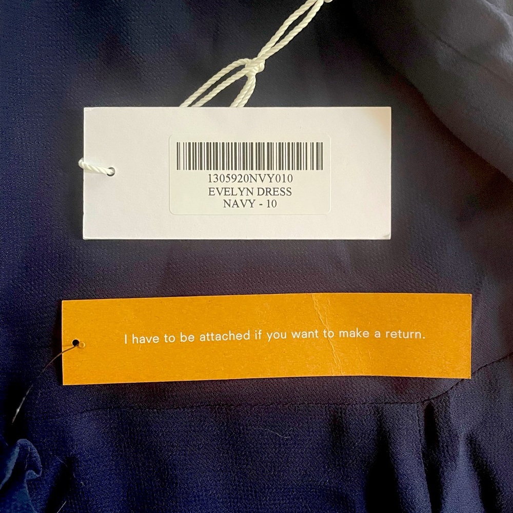 Reformation Evelyn Dress, Navy Size 10